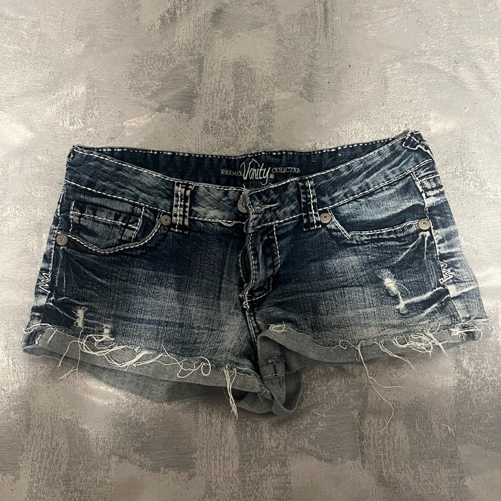 Vanity Blue Jean Shorts Distressed Cut-Off Style